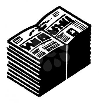 Royalty Free Clipart Image of a Stack of Newspapers