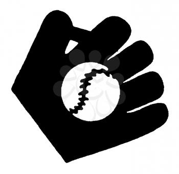 Royalty Free Clipart Image of a Baseball in a Glove