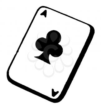 Royalty Free Clipart Image of an Ace of Clubs Playing Card