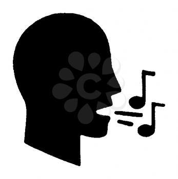 Royalty Free Clipart Image of a Person Singing