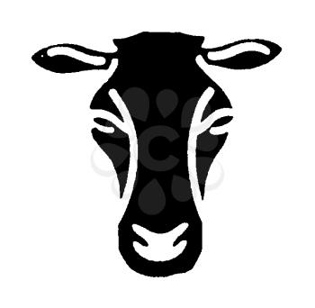 Royalty Free Clipart Image of a Cow's Head