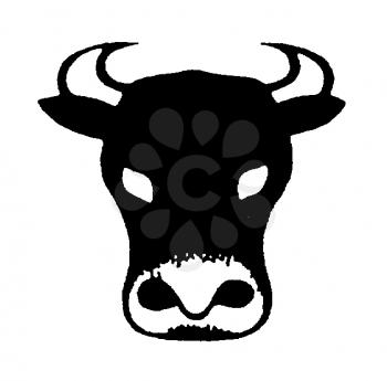Royalty Free Clipart Image of a Bull's Head