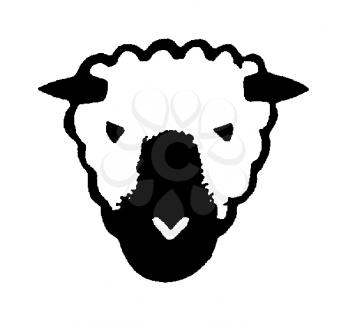 Royalty Free Clipart Image of a Sheep Head