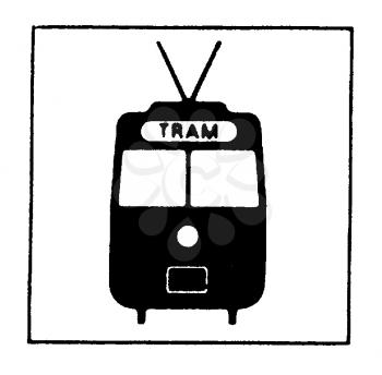 Royalty Free Clipart Image of a Tram