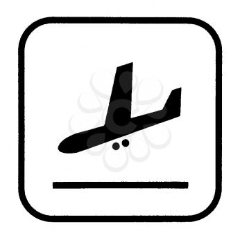 Royalty Free Clipart Image of an Airplane Sign
