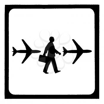Royalty Free Clipart Image of an Airport Sign