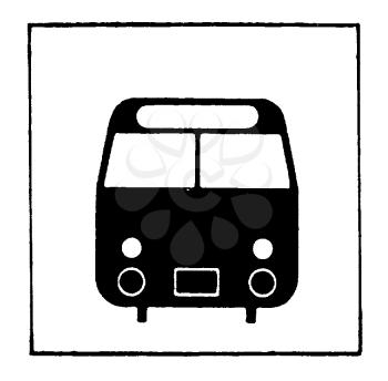 Royalty Free Clipart Image of a Bus Sign