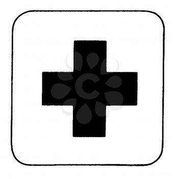 Royalty Free Clipart Image of a Cross Sign