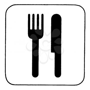 Royalty Free Clipart Image of a Knife and Fork