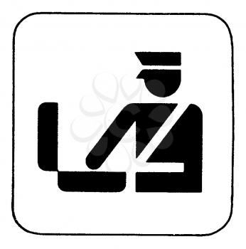 Royalty Free Clipart Image of a Man Inspecting Luggage