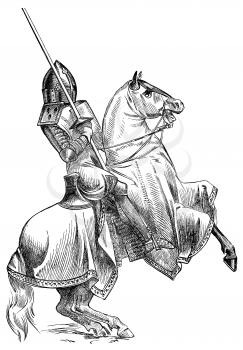 Royalty Free Clipart Image of a Jousting Knight