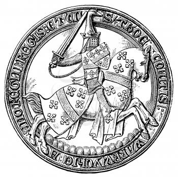 Royalty Free Clipart Image of a Medieval Coin 