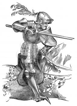 Royalty Free Clipart Image of a Jousting Knight 