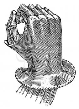 Royalty Free Clipart Image of a Gauntlet piece of Armour 