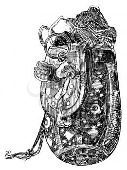 Royalty Free Clipart Image of a Medieval  Coin Purse 