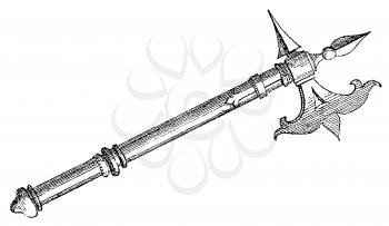 Royalty Free Clipart Image of a Battle Axe 