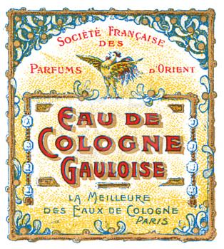Royalty Free Clipart Image of a Vintage Cologne label
