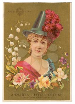 Royalty Free Photo of a Vintage Perfume Label 