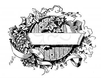 Royalty Free Clipart Image of a Wooden Wine Barrel