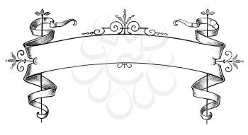 Royalty Free Clipart Image of an Ornate Banner