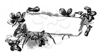 Royalty Free Clipart Image of Flowers and a Banner
