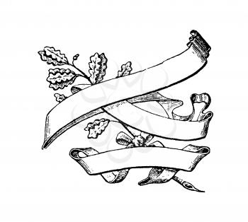 Royalty Free Clipart Image of a Branch and Banner