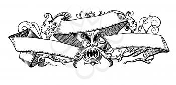 Royalty Free Clipart Image of a banner and a Mask