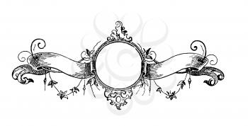 Royalty Free Clipart Image of a Frame and Banner