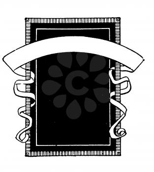 Royalty Free Clipart Image of a Frame with Banner