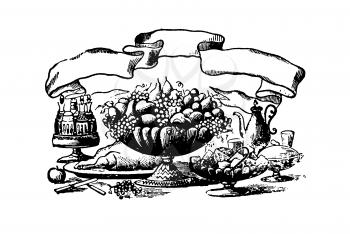 Royalty Free Clipart Image of a Feast
