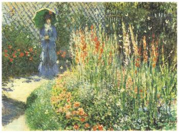 Royalty Free Clipart Image of Monet's Woman Walking in the Garden