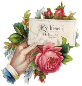 Royalty Free Clipart Image of a Vintage Valentine