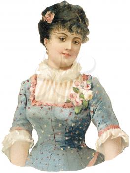 Royalty Free Clipart Image of a Vintage Illustration of a Woman