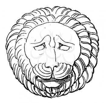 Royalty Free Clipart Image of a Lion Medallion