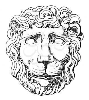 Royalty Free Clipart Image of a Lion Medallion 