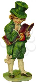 Royalty Free Clipart Image of a Boy in Irish Costume