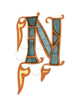 Royalty Free Clipart Image of a Letter N
