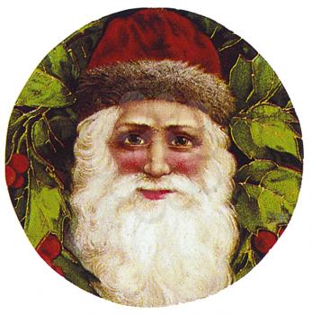Royalty Free Clipart Image of a Victorian Santa