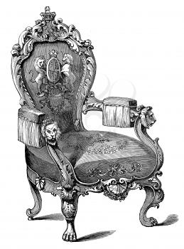 Royalty Free Clipart Image of an Antique Chair