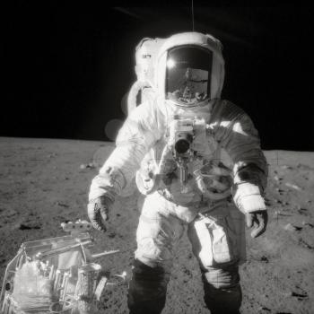 Royalty Free Photo of an Astronaut on the Moon