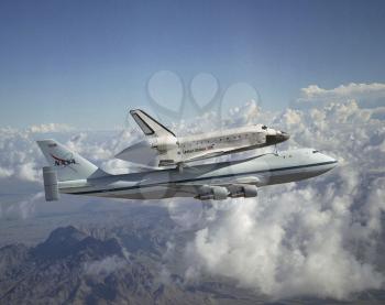 Royalty Free Photo of a Space Shuttle Piggyback 747