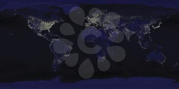 Royalty Free Photo of Earth Lit up at Night 