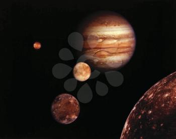 Royalty Free Photo of Jupiter and it's Moons