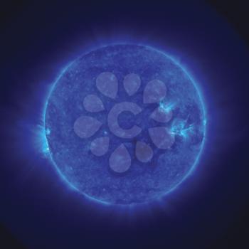 Royalty Free Photo of a Blue Filtered Sun 