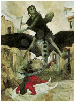 Royalty Free Clipart Image of The Plague by Arnold Bocklin