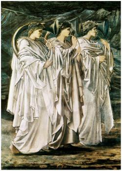 Royalty Free Clipart Image of The Challenge in the Desert by Edward Burne-Jones