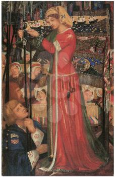 Royalty Free Clipart Image of Before the Battle by Dante Gabriel Rossetti