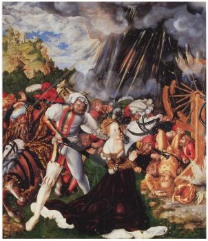 Royalty Free Clipart Image of The Martyrdom of St. Catherine by Lucas Cranach the Elder