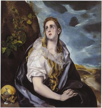 Royalty Free Clipart Image of Mary Magdalen in Penitence by El Greco