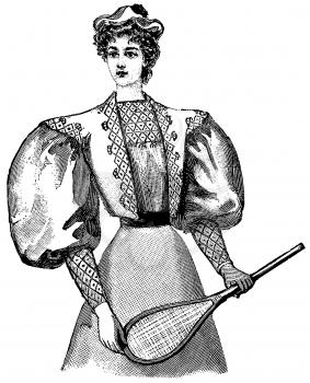 Royalty Free Clipart Image of a Lady Tennis Player